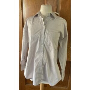 Anthropologie Maeve The Bennet Buttondown Shirt Sz XS Gray Oversized Boyfriend